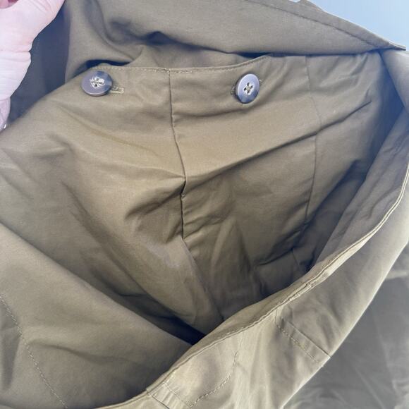 Calia Crop Trench Jacket Removable Hood Dark Khaki Olive L NWT $118 - Picture 9 of 13